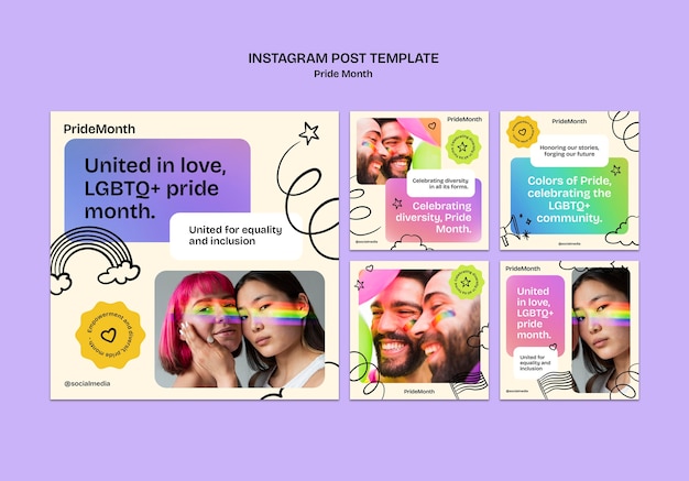 Free PSD pride month  celebration template