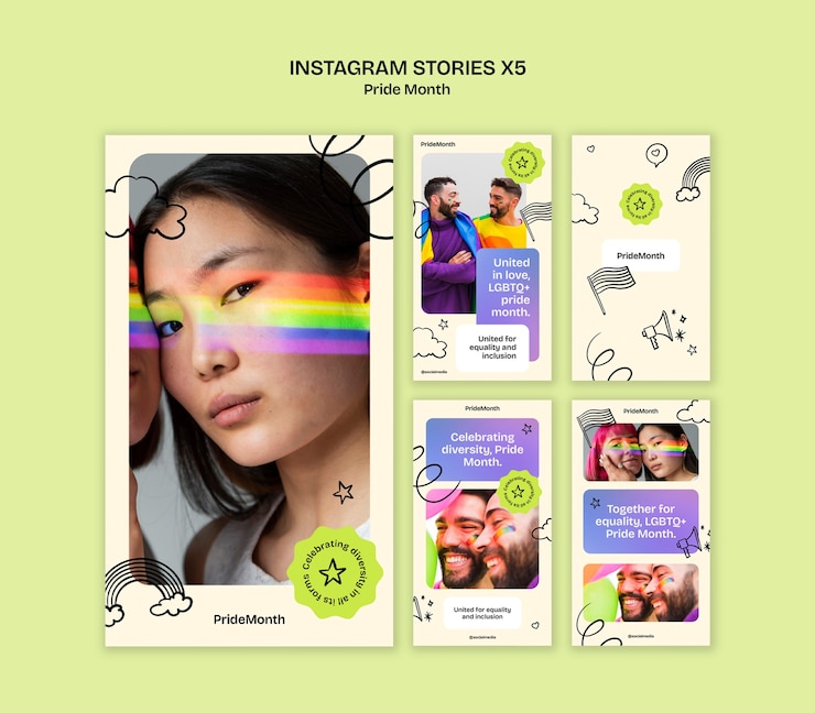 Free PSD pride month  celebration template