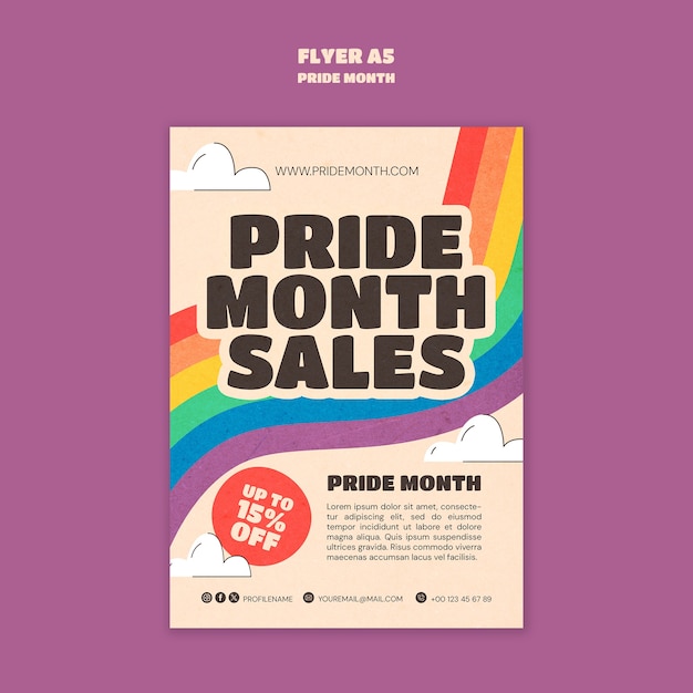 Free PSD pride month  celebration template