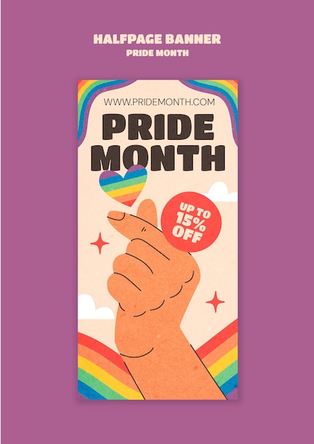 Free PSD pride month  celebration template