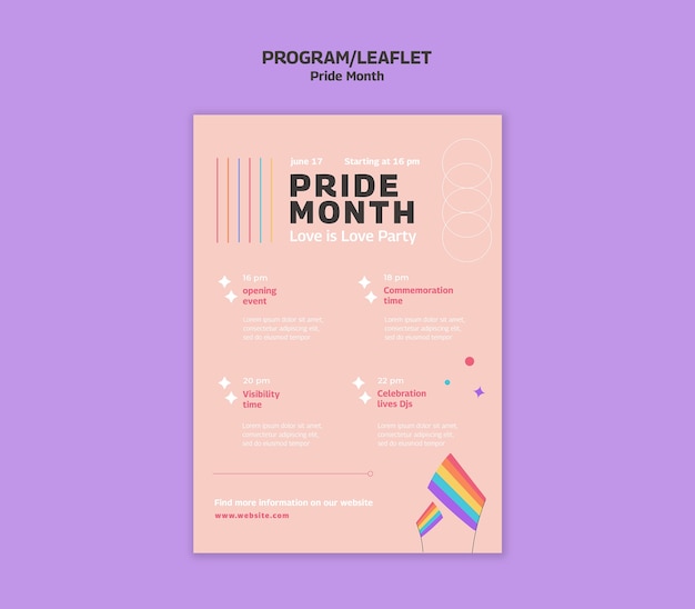 Free PSD pride month  celebration template