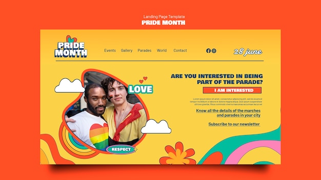 Free PSD pride month celebration web template