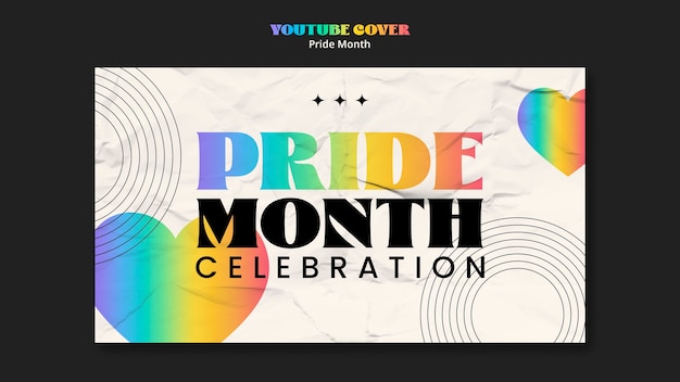 Free PSD pride month celebration youtube cover