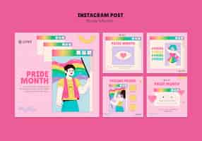 Free PSD pride month instagram posts