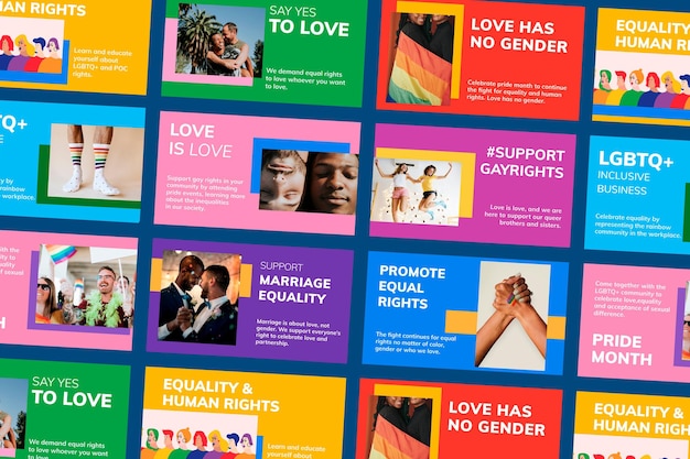 Free PSD pride month lgbtq template psd gay rights support blog banners collection