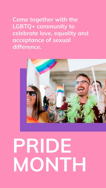 Pride month lgbtq template psd gay rights support social media story