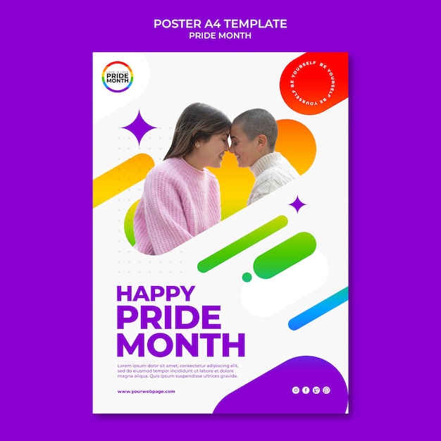 Free PSD pride month poster design template