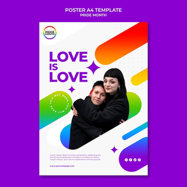 Free PSD pride month poster design template