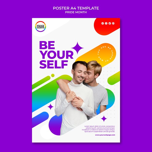 Pride month poster design template