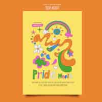 Free PSD pride month poster template