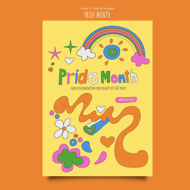 Free PSD pride month poster template