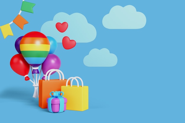 Free PSD pride month sales background