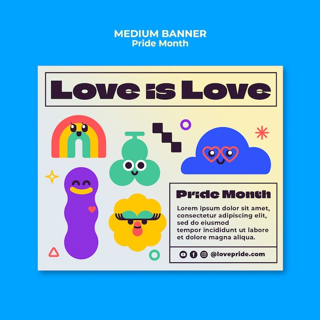 Free PSD pride month template design