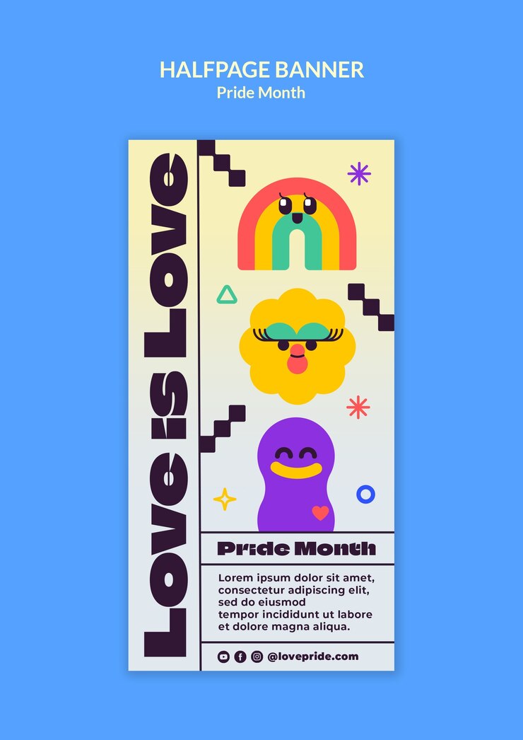 Free PSD pride month template design