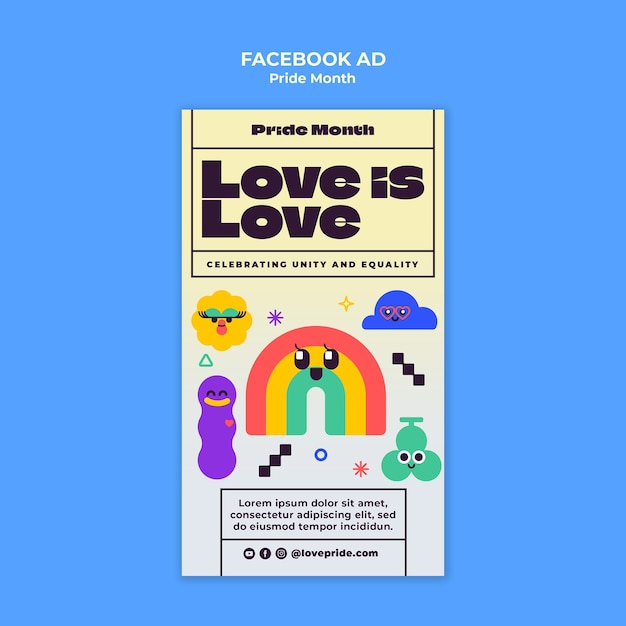 Free PSD pride month template design