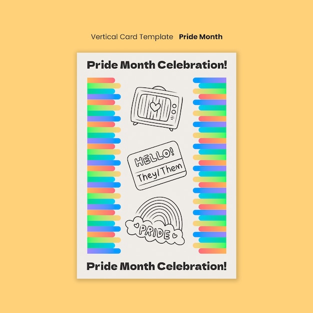 無料PSD pride month template design