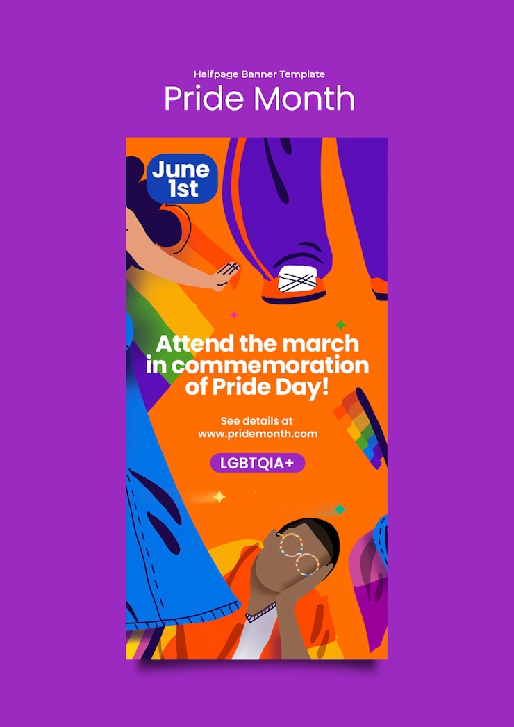 Free PSD pride month template design