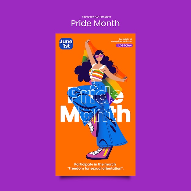 Free PSD pride month template design