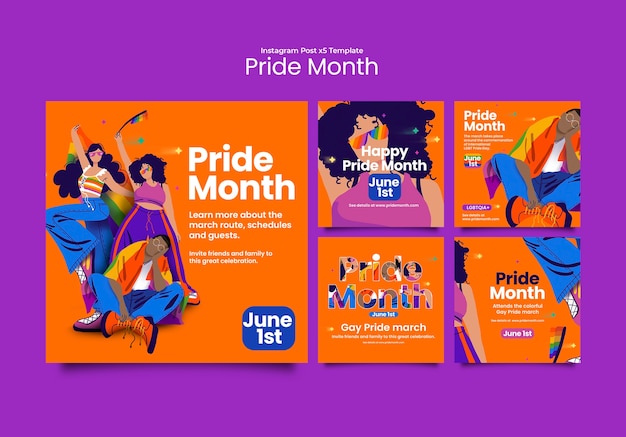 Free PSD pride month template design