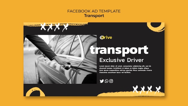 PSD gratuito modello facebook di trasporto privato