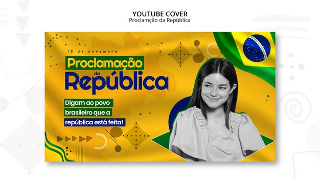 Modello di copertina youtube di Proclamacao da republica