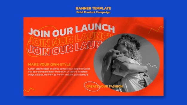 Free PSD product campaign horizontal banner template