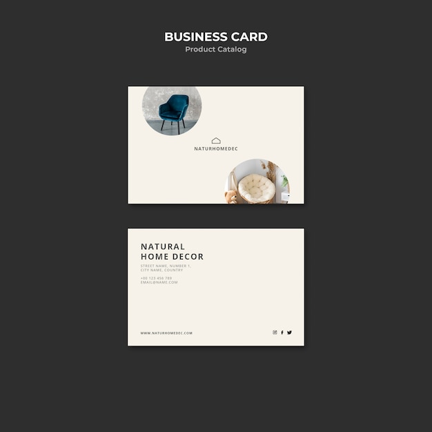 Product catalog business card design template