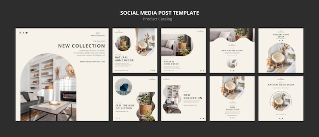 Product catalog instagram posts design template