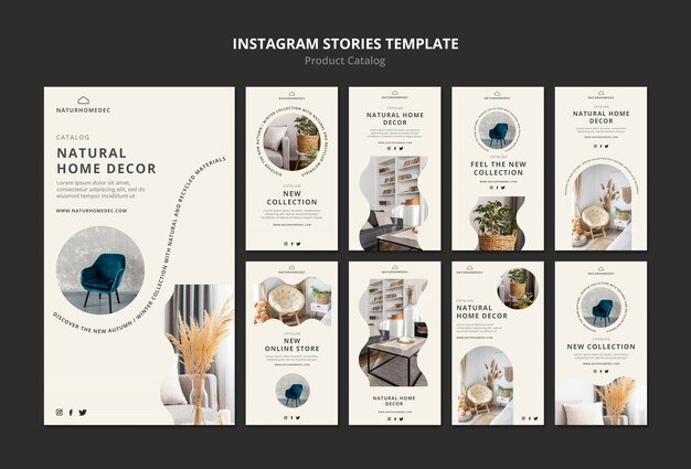 製品カタログInstagramストーリーデザインテンプレート