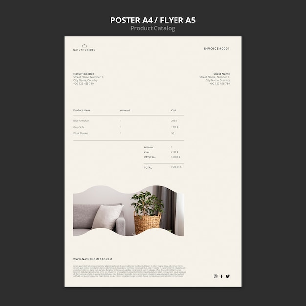 Free PSD product catalog poster or flyer design template