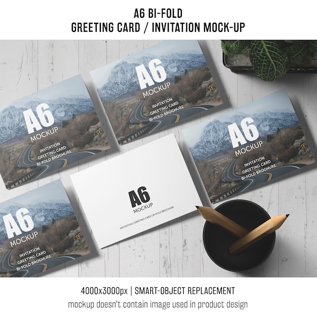 Free PSD professional a6 bi-fold invitation card template