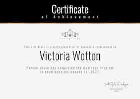 Free PSD professional award certificate template psd in classy design