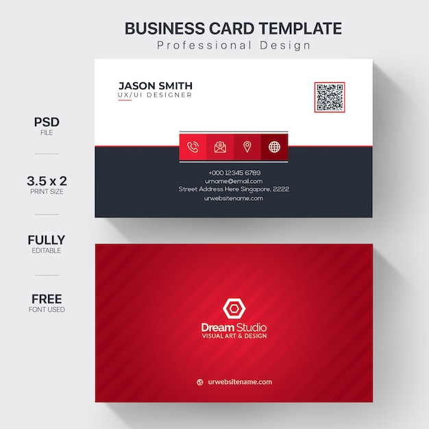 Free PSD professional business card mockup