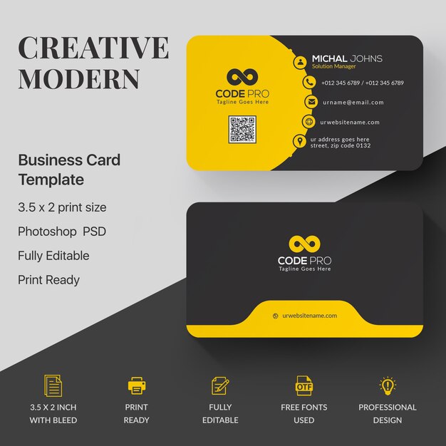 Download 9 974 Business Card Yellow Images Free Download Yellowimages Mockups