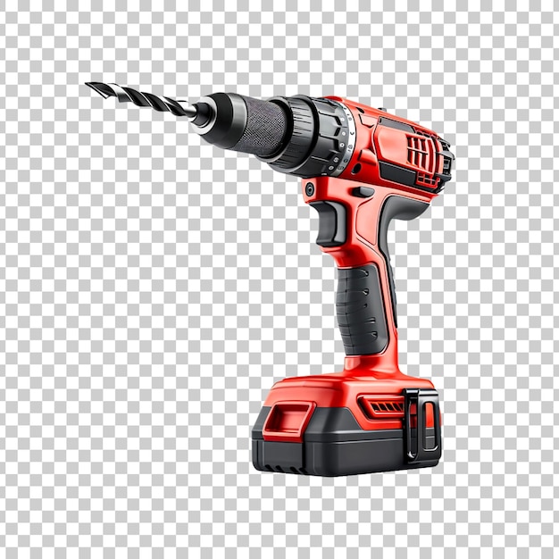 Free PSD professional construction electric drill isolated on a transparent background