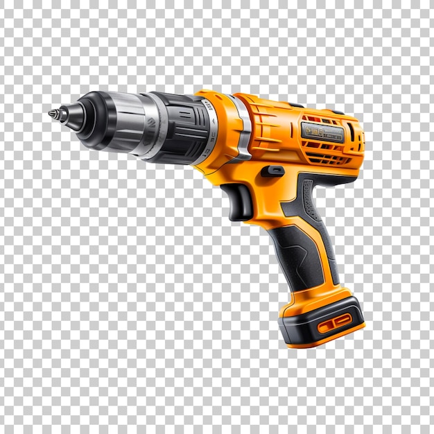 Free PSD professional construction electric drill isolated on a transparent background