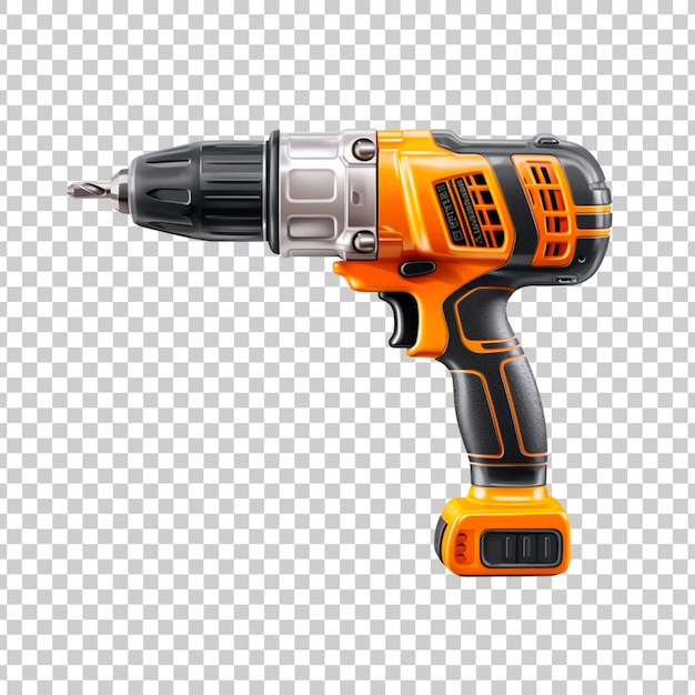 Free PSD professional construction electric drill isolated on a transparent background