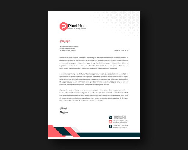 professional creative letterhead template design