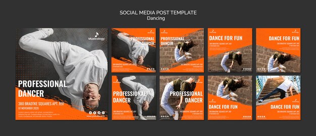 professional dancer social media post template