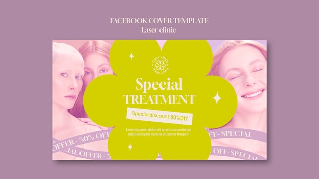 PSD gratuito copertina facebook della clinica laser professionale