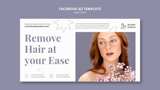 無料PSD プロのレーザークリニックfacebookテンプレート