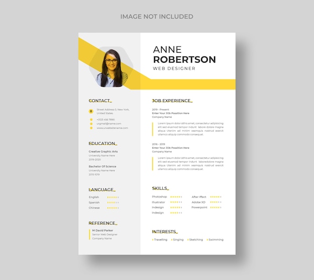 professional modern and minimal resume or cv template