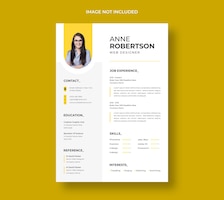 Professional modern and minimal resume or cv template