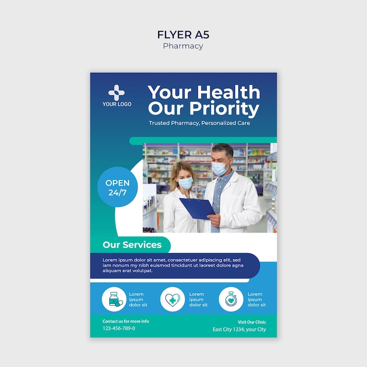 Free PSD professional pharmacy template