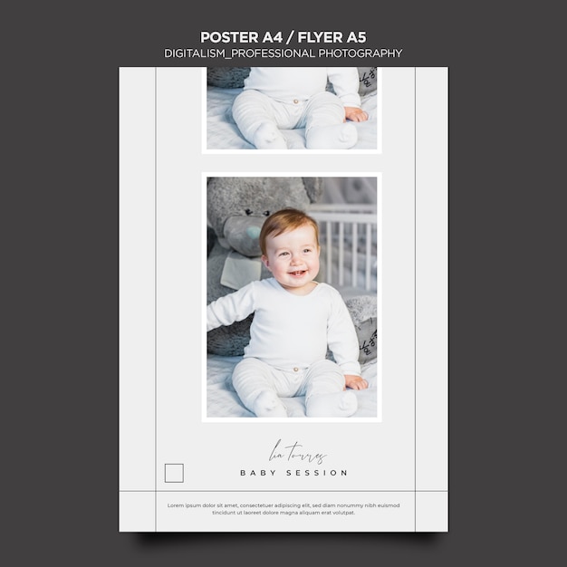 PSD gratuito design di poster fotografici professionali