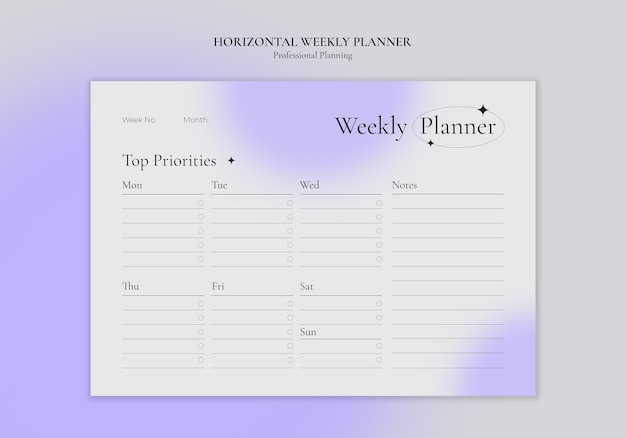 Professional planning template design