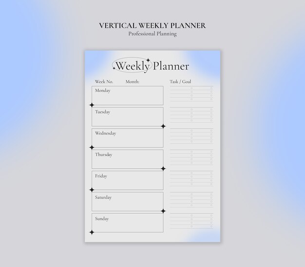 Professional planning template design