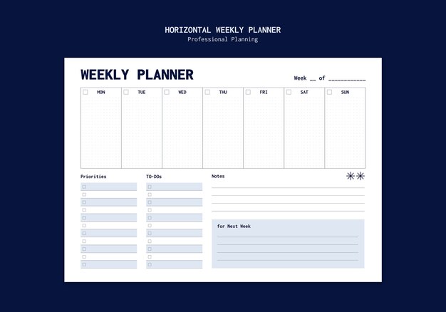 Professional planning template