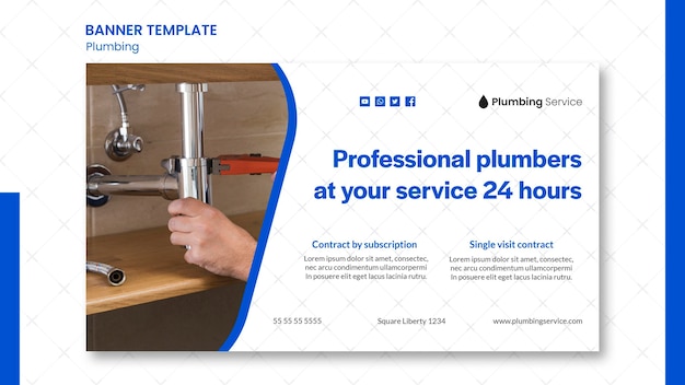 Professional plumbers job banner template