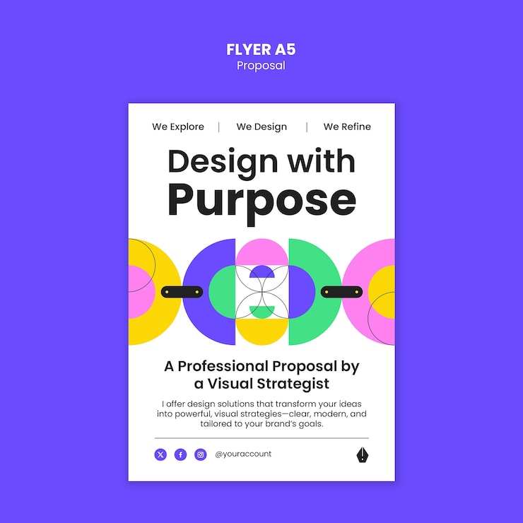 Free PSD professional proposal flyer for visual strategist template